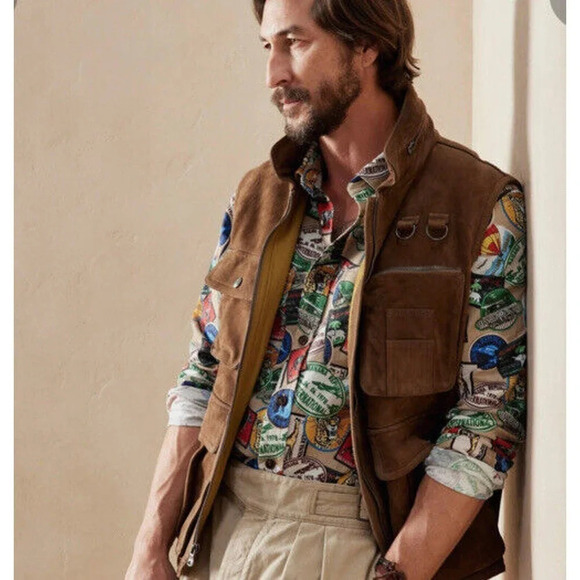 Banana Republic Men's Size Large Patchwork Expedition Button Down Shirt - Picture 3 of 12